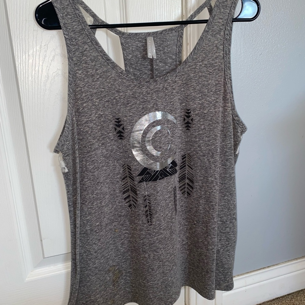 Gray Graphic Tank Top
